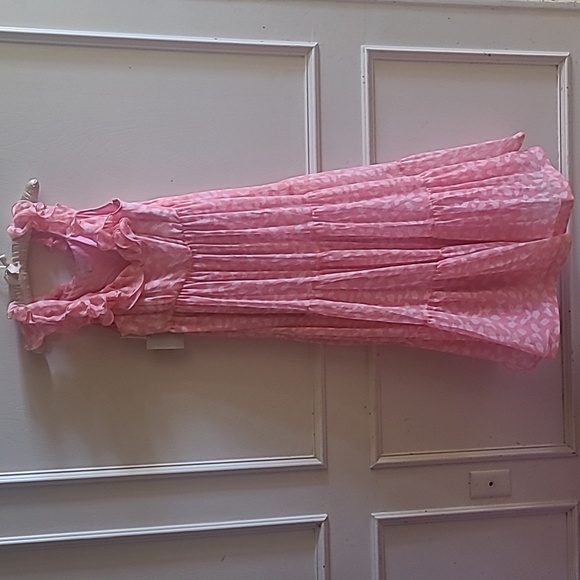 NEW Chelsea28 Ruffle Midi Dress, Size S, Color: Pink Falling Leaves - Picture 6 of 11